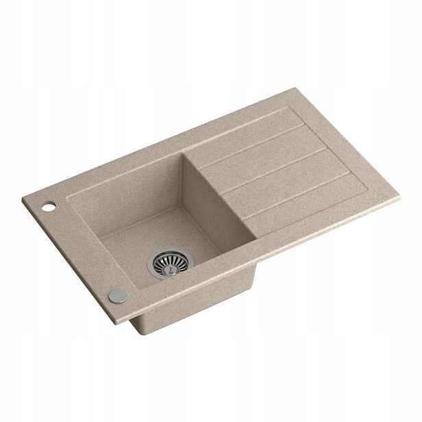 myQ Dřez myGranite Delhi 11 kuchyňský jednokomorový béžový 77,2x46