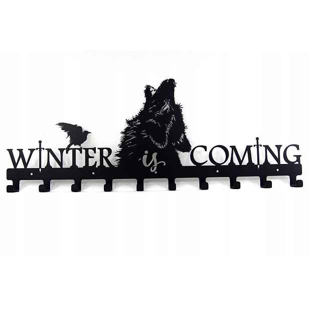 Nástěnný věšák na oblečení Vlk Wolf Got, kovový, 10 háčků, 70 cm