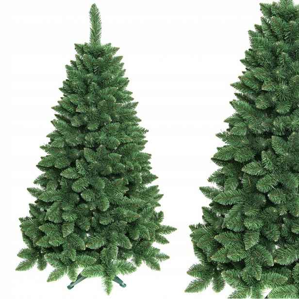 Umělý vánoční stromeček Jedle Zelená 150 cm, hustý stojan, Tradiční Vánoční Stromek
