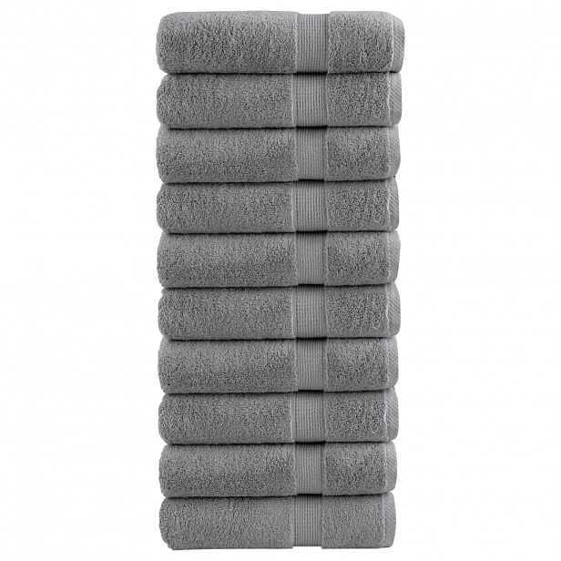vidaXL Prémiové ručníky SOLUND 10 ks šedé 50x100 cm 600 g/m²