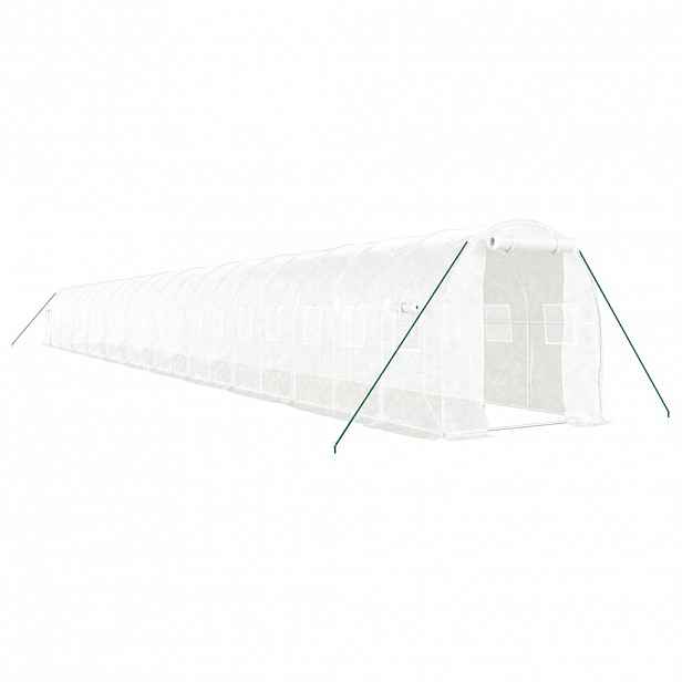 vidaXL Skleník s ocelovým rámem bílý 44 m² 22 x 2 x 2 m
