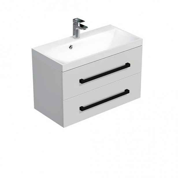 Koupelnová skříňka s umyvadlem SAT Cube Way 80x71x40 cm bílá lesk lesk/mat CUBE2C80ZBL