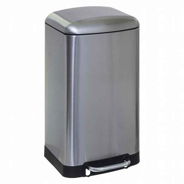 Kovový koš na odpadky, 30L, stříbrný