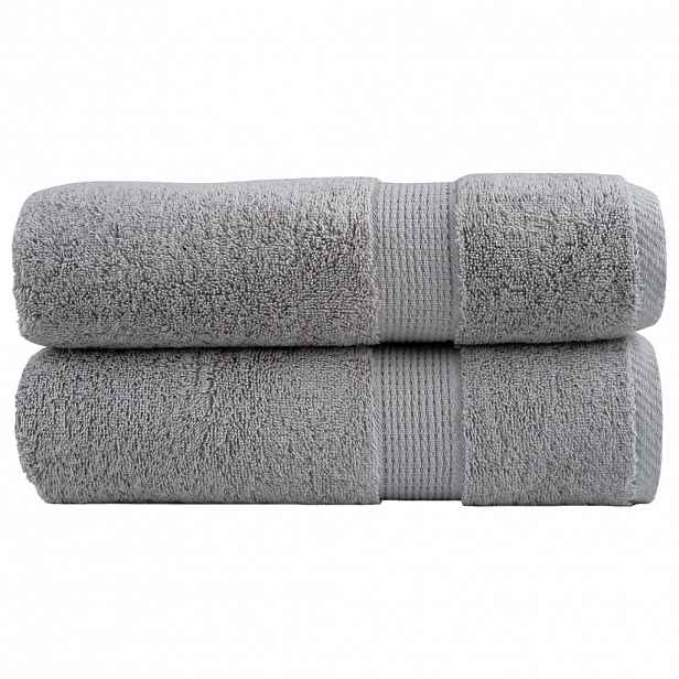 vidaXL Prémiové ručníky do sprchy SOLUND 2 ks šedé 70x140 cm 600 g/m²