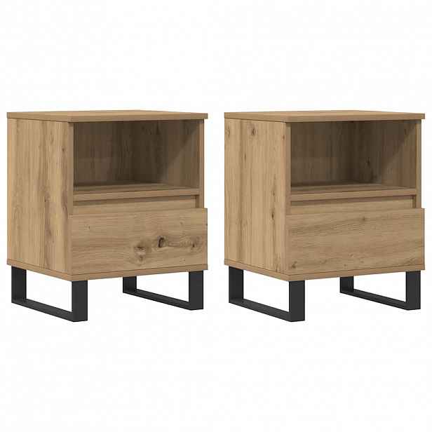 vidaXL Noční stolky 2 ks dub artisan 40 x 35 x 50 cm kompozitní dřevo