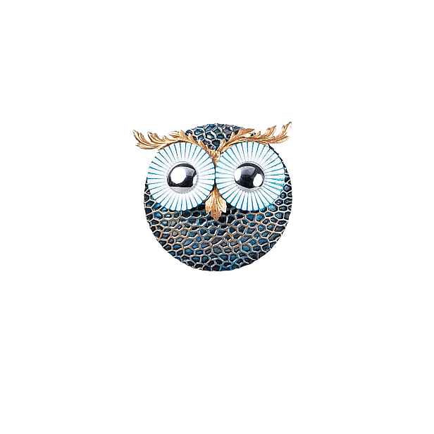 Wallity Nástěnná kovová dekorace OWL II modrá/stříbrná
