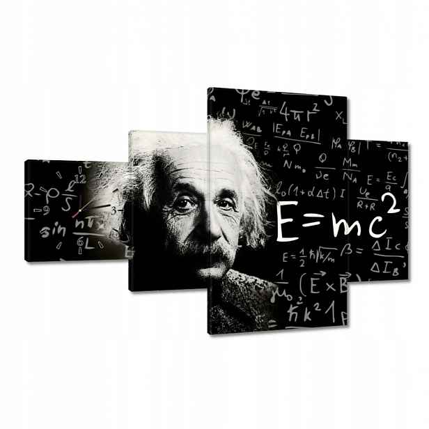 Nástěnné hodiny 130x80 Albert Einstein E=MC2
