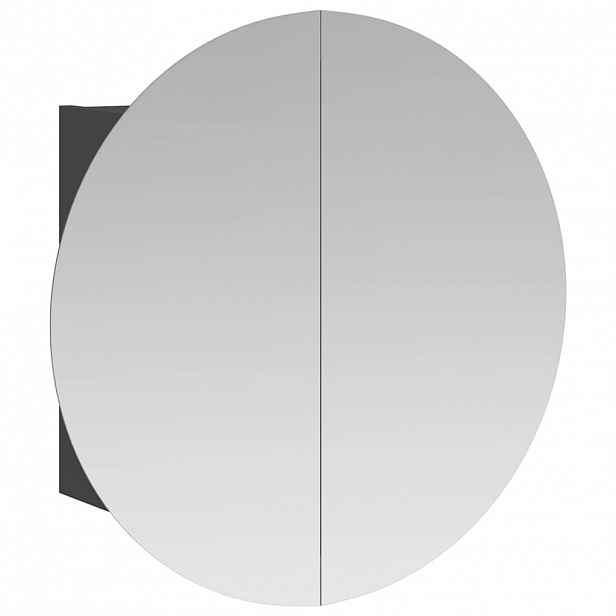 vidaXL Koupelnová skříňka s kulatým zrcadlem a LED šedá 40x40x17,5 cm