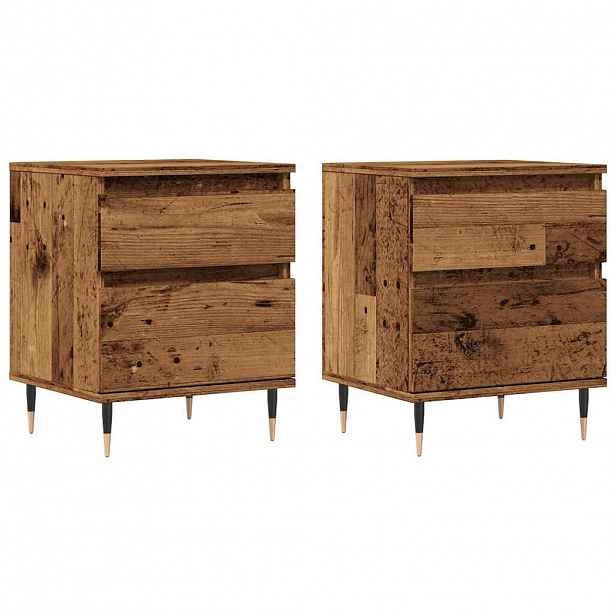vidaXL Noční stolky 2 ks old wood 40 x 35 x 50 cm kompozitní dřevo