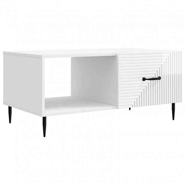 vidaXL Konferenční stolek Bílá s vysokým leskem 90 x 50 x 40 cm