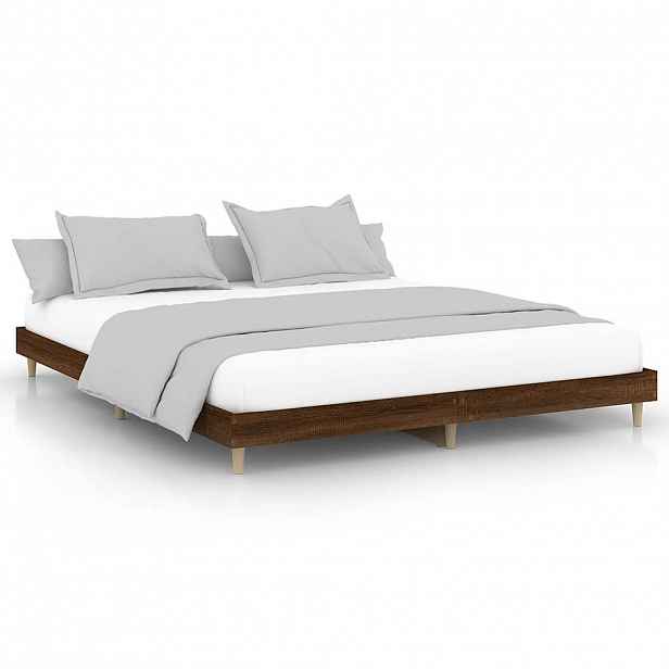 vidaXL Rám postele bez matrace hnědý dub 120 x 200 cm kompozitní dřevo