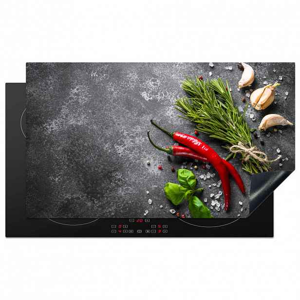 MuchoWow KRYT NA INDUKČNÍ DESKU Pepř - Bylinky - Koření - Beton 91.6x52.7 cm