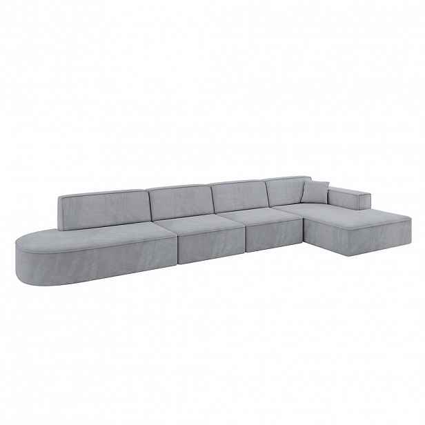 ALTDECOR ROHOVÁ SEDACÍ SOUPRAVA s otomanem vpravo IREA-L3-v4 – 412 x 165 x 77 cm šedá