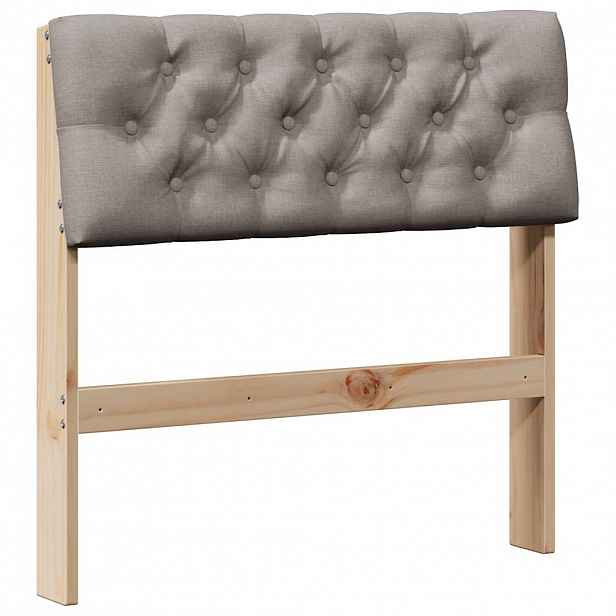 vidaXL Čalouněné čelo postele Taupe 80 cm Masivní borové dřevo