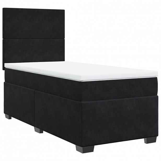 vidaXL Box spring postel s matrací černá 80 x 200 cm samet