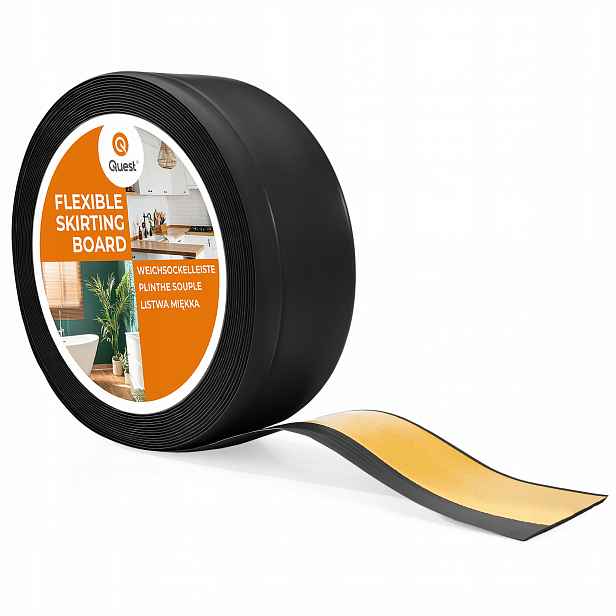 Pvc podlahová lišta samolepicí soklová 70x20 mm černá, 15 m