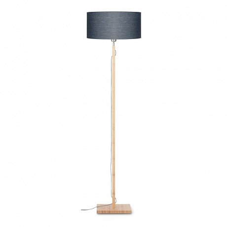 Stojací lampa s tmavě šedým stínidlem a konstrukcí z bambusu Good&Mojo Fuji