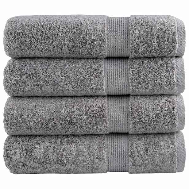 vidaXL Prémiové osušky SOLUND 4 ks šedé 100x150 cm 600 g/m²