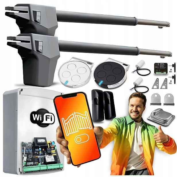 Set Pohon pro Dvoukřídlovou bránu 7 m Wifi Tuya Automat pohon ovladače