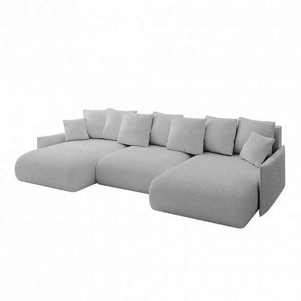ALTDECOR SEDACÍ SOUPRAVA s funkcí lůžka a úložným prostorem ONESK-U-v1 317x177x72 světle šedá buklé