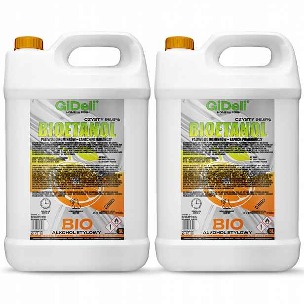 Bioetanol do krbu 2 x 5 l, vůně pomeranče, biopalivo