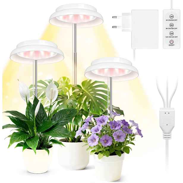 Led lampa Full Spektrum pro pěstování pokojových rostlin 18 W Sada 3 Kusů