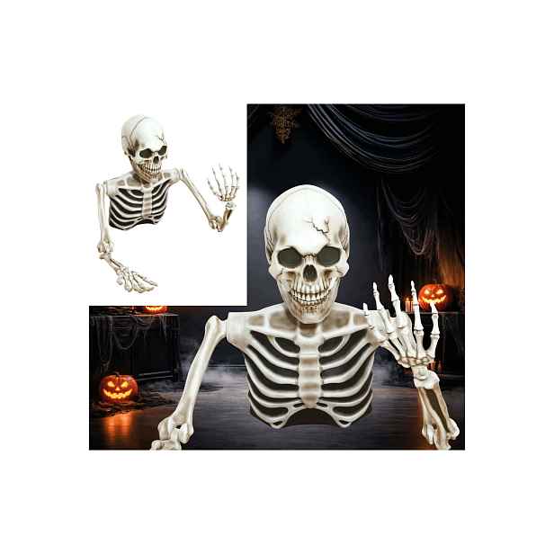 Polovina kostry – 115 x 154 cm – 1 ks Halloween Kostlivec