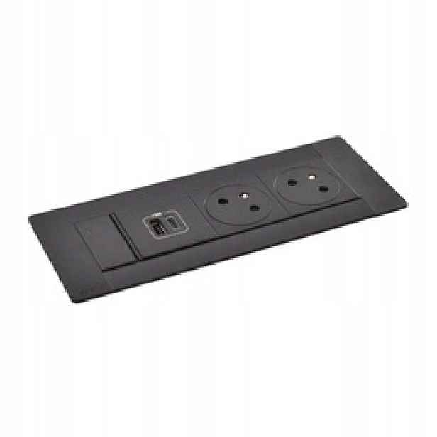 Stolní zásuvka 2X2P+Z/USB Černá Legrand 654774