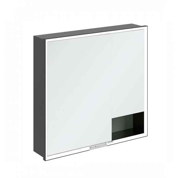 Villeroy & Boch My View+ - Zrcadlová skříňka s LED osvětlením 80x75x17 cm, 2 dvířka, Soft Green/matná černá B48280AF