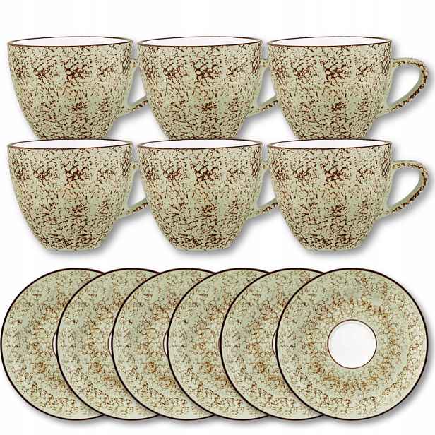 Šálek na čaj kávu porcelánový pistáciový 300 ml a podšálek 15 cm Wilmax