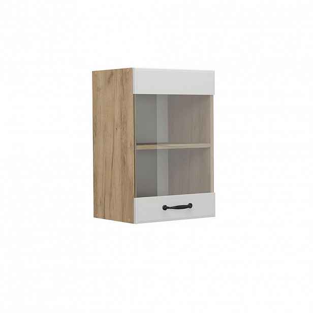 Vicco SKLENĚNÁ KUCHYŇSKÁ SKŘÍŇKA R-Line Bílý venkovský dům 40 cm