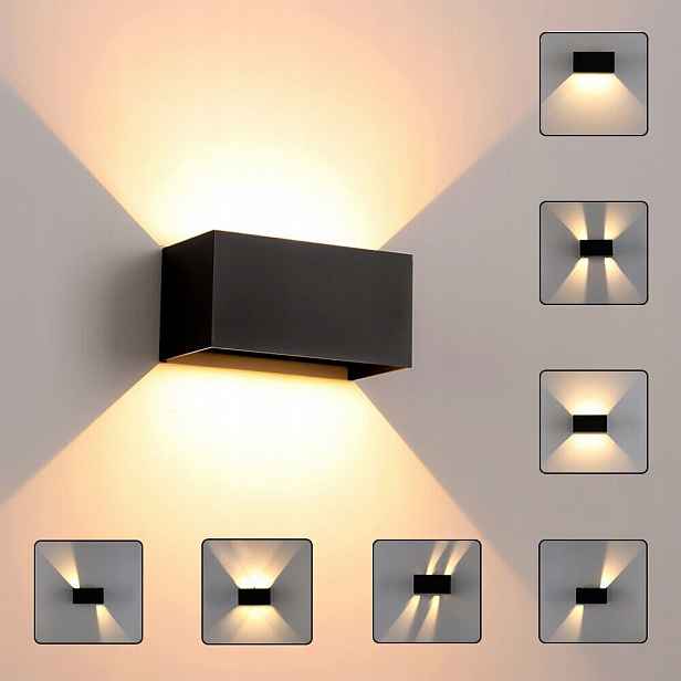 Fasádní nástěnná Led lampa Venkovní zahradní svítidlo Nahoru Dolů Hliník