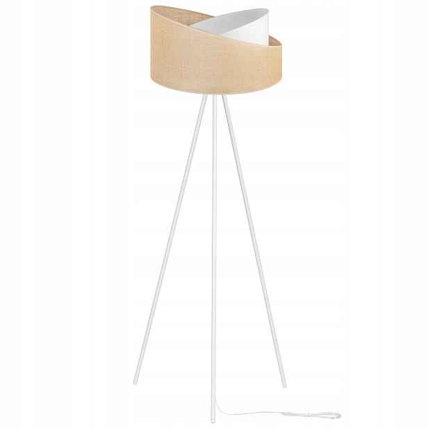 Podlahová Lampa Trojnožka Kov Stínidlo Juta 45 CM