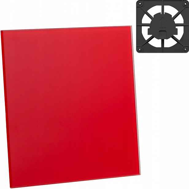 Ventilační Mřížka Grafit 15x15 Skleněný Panel Červený Lesk Dekorativní