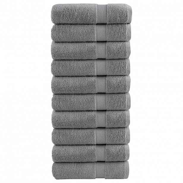 vidaXL Prémiové osušky SOLUND 10 ks šedé 100x150 cm 600 g/m²