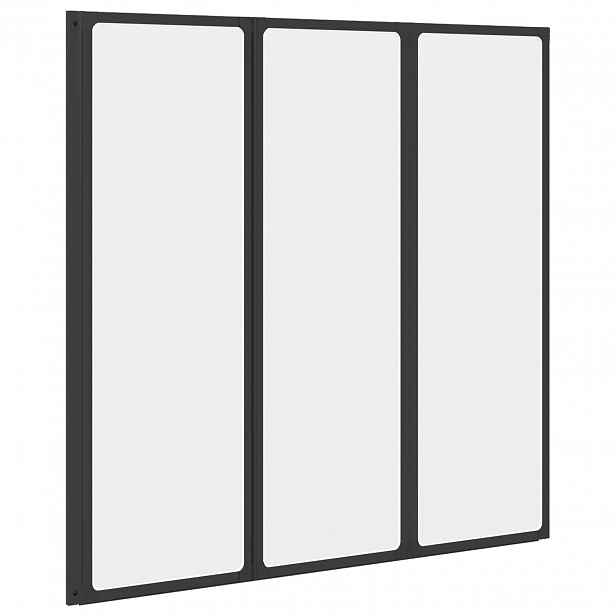 vidaXL Sprchová zástěna Černý 120 x 2 x 117 cm Hliník a PP