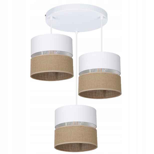 Boho Závěsná Lampa Juta Stropní Talíř Kulatý