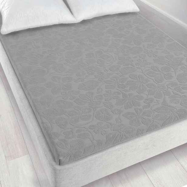 Froté prostěradlo bez gumičky 150x205 Tulipán tmavě šedé Zwoltex