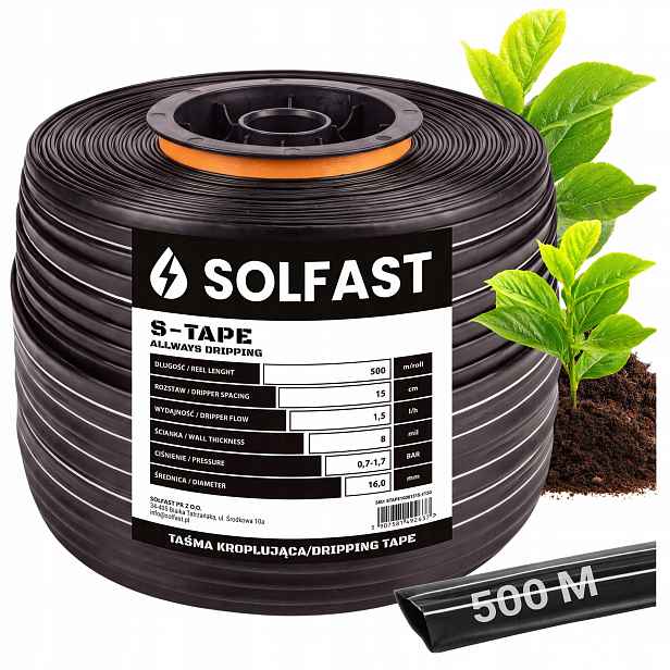 Kapací páska Kapkové zavlažování Hadice Lano 1,5 l/h 15 cm 500 m Solfast