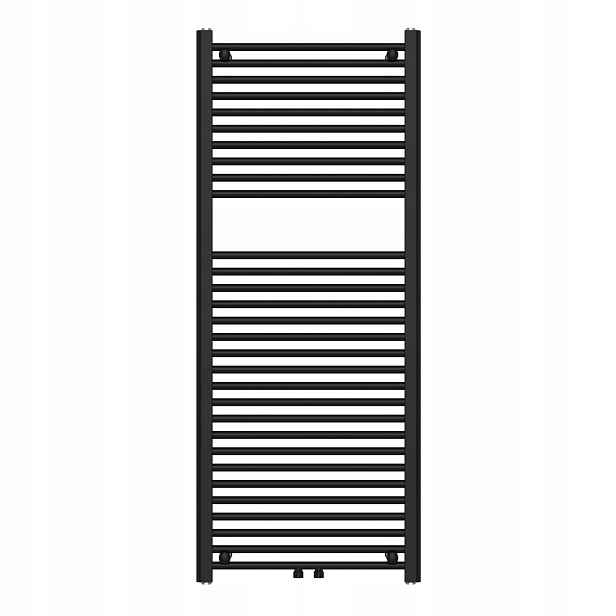 Koupelnový radiátor Vysoký, Jednoduchý, Žebřík Výkon 600W 1350x550 mm Černý