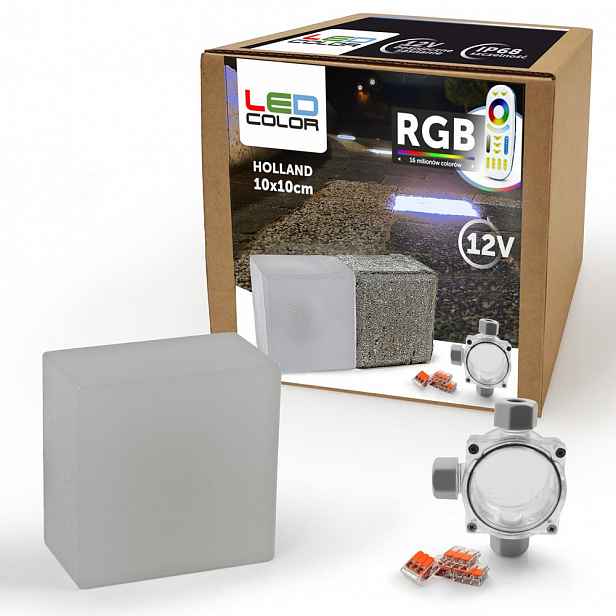 Osvětlení příjezdové cesty Svítící dlažební kostka LEDColor Holland 10x10 Rgb