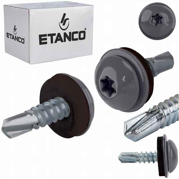 Šrouby do kovu Torx 3 mm 4,8 x 19 mm Ral 7024 250 ks Etanco GT3 Ph Z14