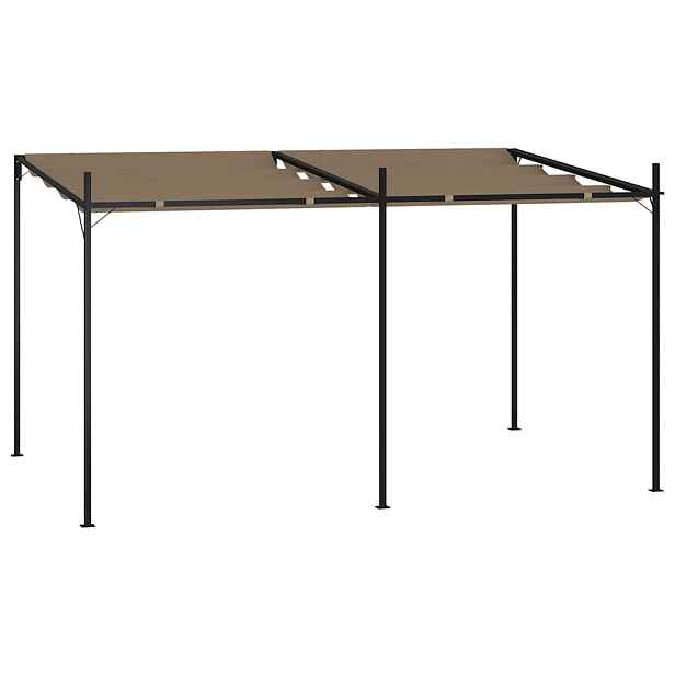 vidaXL Altán se zatahovací střechou 400 x 300 x 233 cm taupe