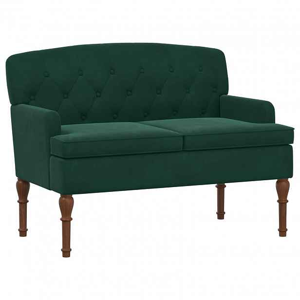 vidaXL Pohovka s knoflíkovým prošíváním Tmavě zelená 111 x 65 x 79 cm