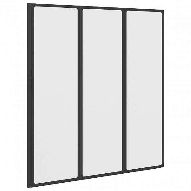 vidaXL Sprchová zástěna Černý 132 x 2 x 140 cm Hliník a PP