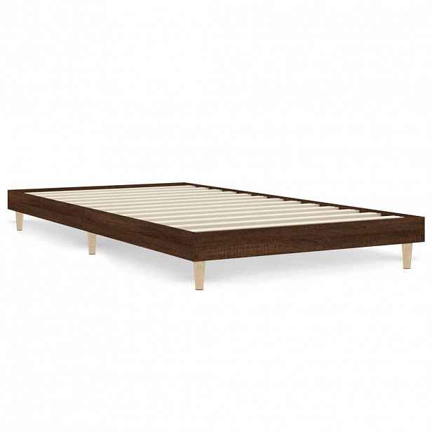 vidaXL Rám postele bez matrace hnědý dub 90 x 200 cm kompozitní dřevo