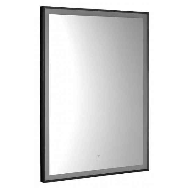 Aqualine - Zrcadlo s LED osvětlením, 80x60 cm, dotykový senzor, matná černá CN060