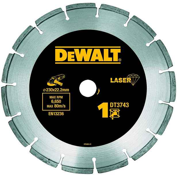 Diamantový Kotouč Na Betonu Cihlový 230x22,2 mm Dewalt DT3743