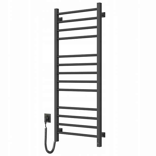 Elektrický koupelnový radiátor Černý Classic Quadro Sensor 500х1200 levý