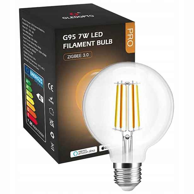 Led žárovka filament 7W Cct Vintage Bílá G95 ZigBee Gl Hue Tuya